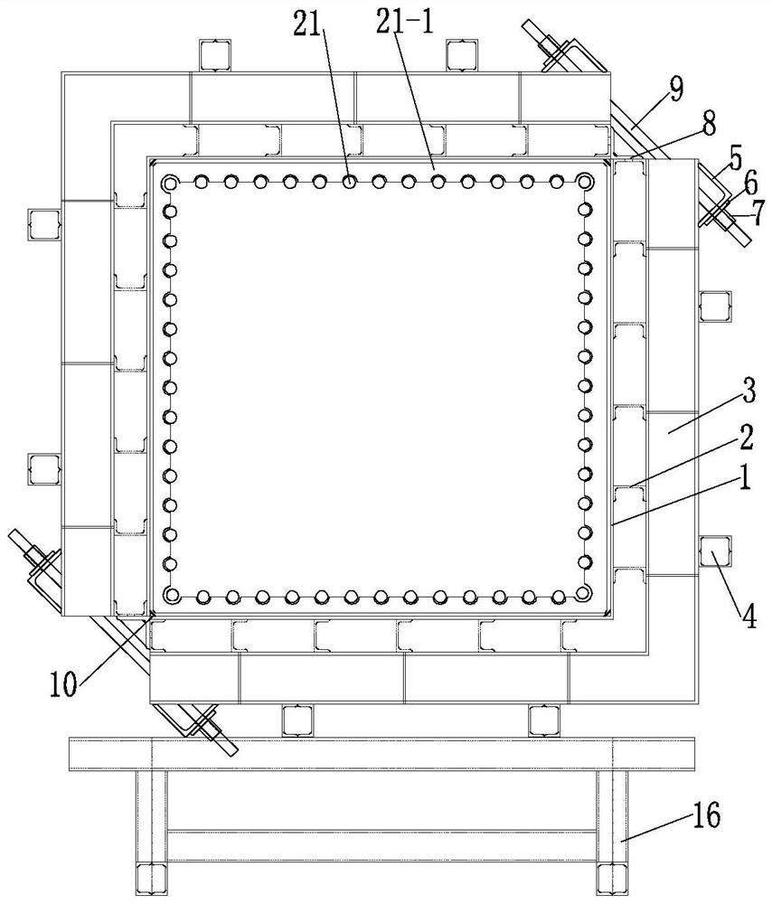 An integrated horizontal assembly structure of reinforcement cage and steel formwork