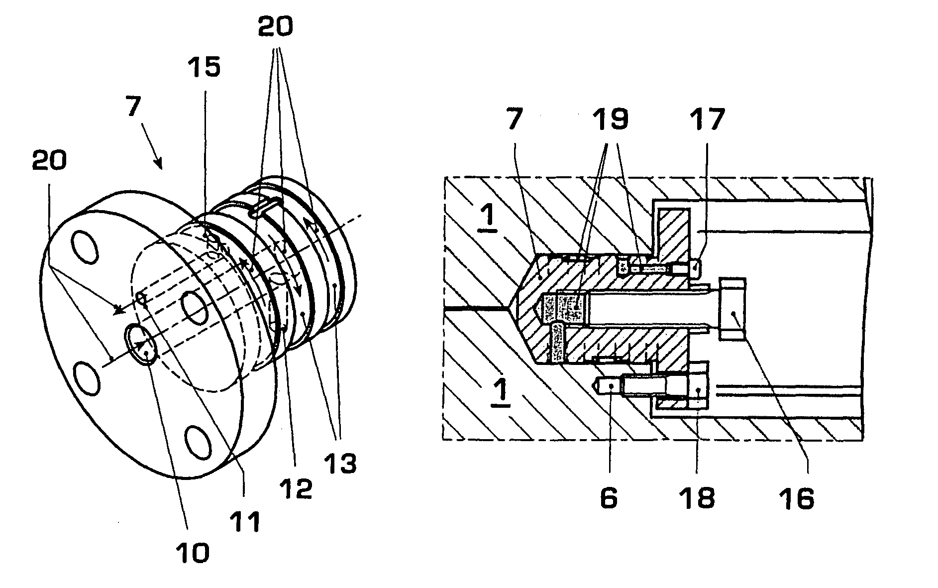 Cross flange seal for a pressure vessel, especially for a turbomachine casing