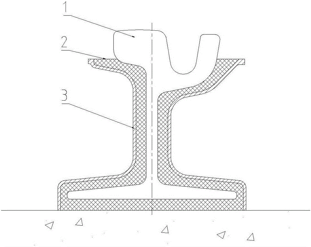Steel rail cladding vibration reduction structure of embedded type railway and preparation method thereof