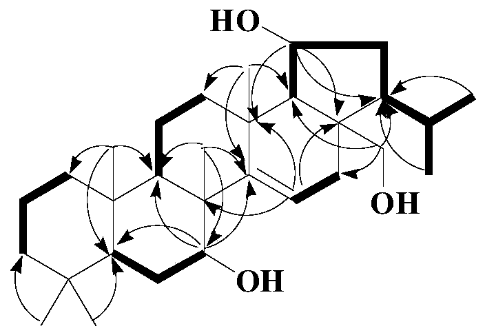 Triterpenoid compound in adiantum capillus-veneris, preparation method of triterpenoid compound and application of triterpenoid compound in electronic cigarettes