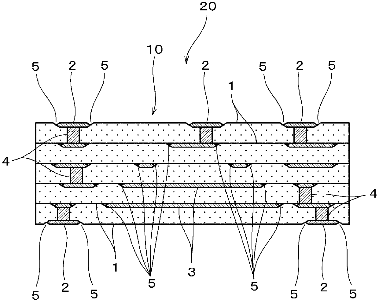 Ceramic multilayered substrate and manufacturing method for same