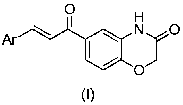 6-cinnamon acyl-2H-benzo [b] [1, 4] oxazine-3 (4H)-ketone compound and application thereof