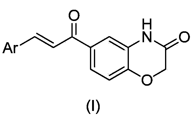 6-cinnamon acyl-2H-benzo [b] [1, 4] oxazine-3 (4H)-ketone compound and application thereof