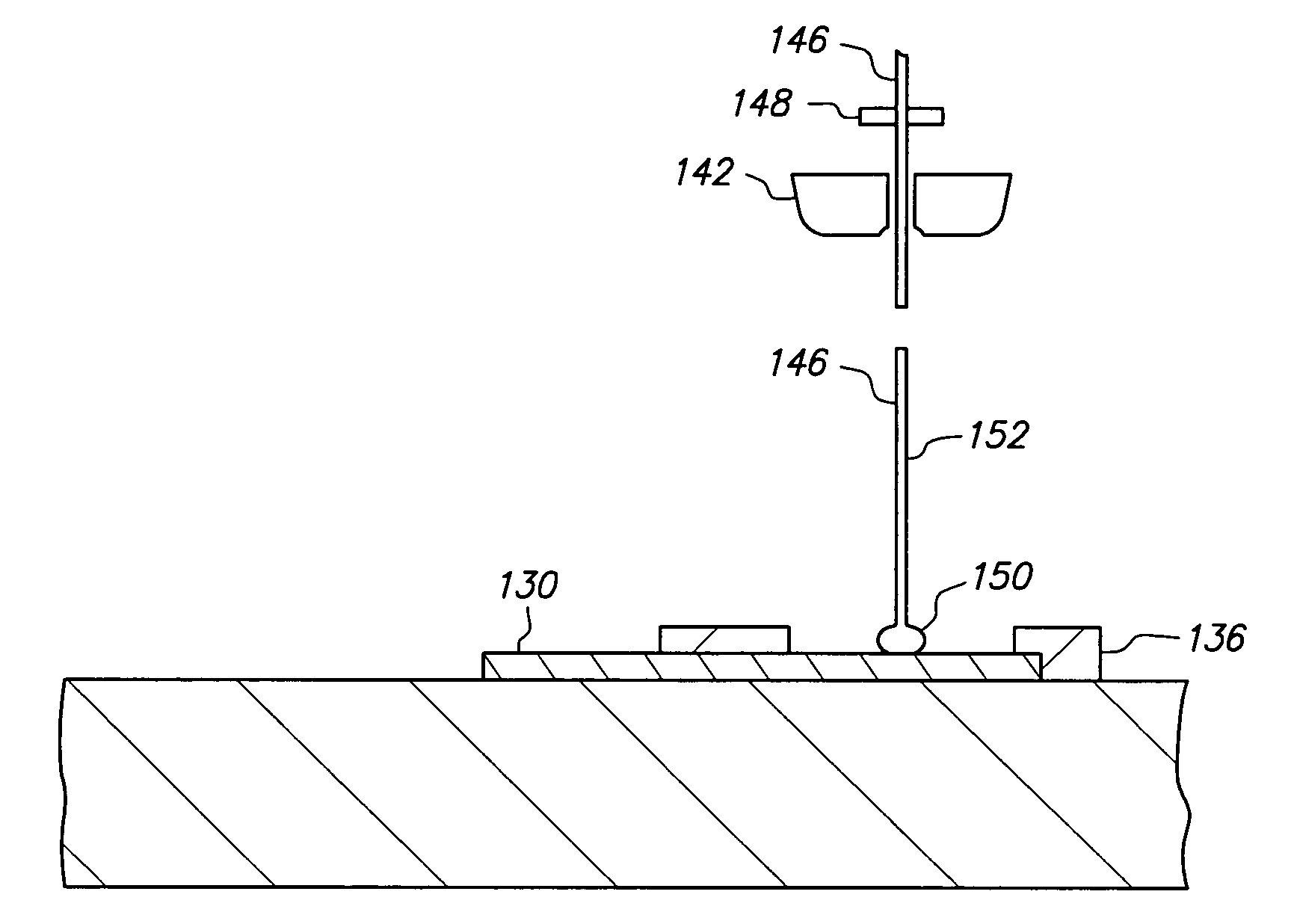 Semiconductor chip assembly with welded metal pillar and enlarged plated contact terminal