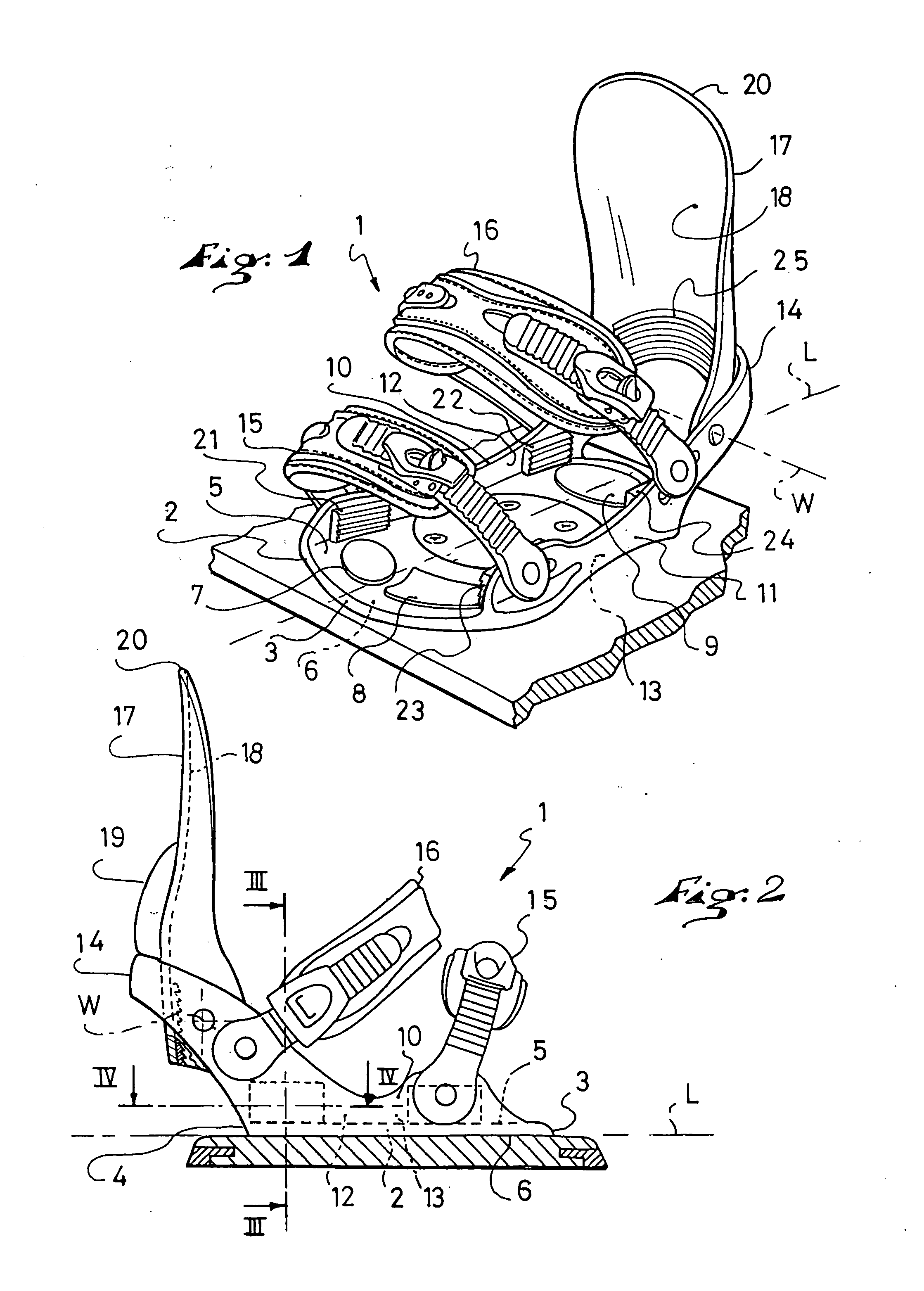 Device for retaining a boot on a gliding, rolling, or walking board adapted to a sporting activity, and the boot therefor
