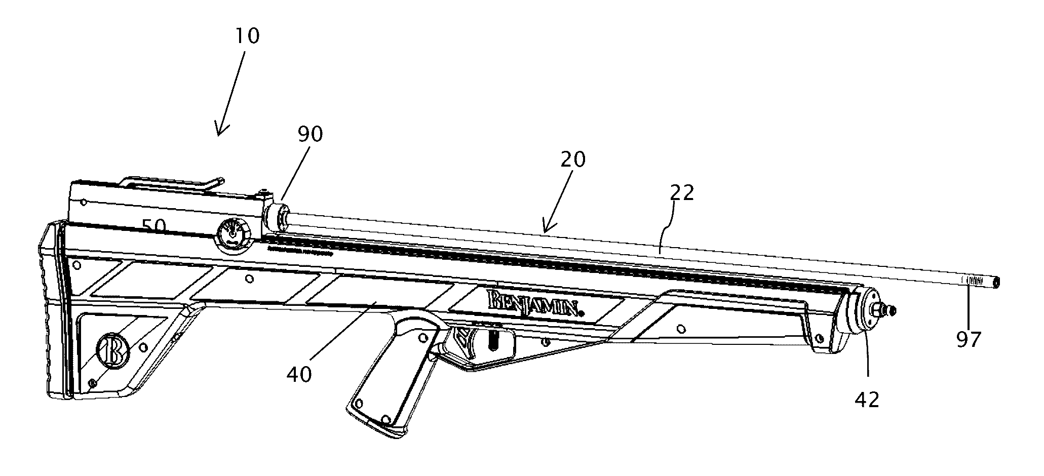 Arrow gun with controlled retention force and barrel vibration damping