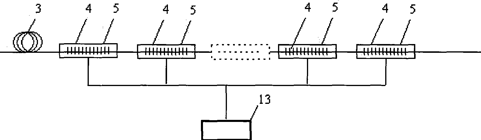 System for measuring gas concentration of optical fiber grating with tunable filtering characteristic