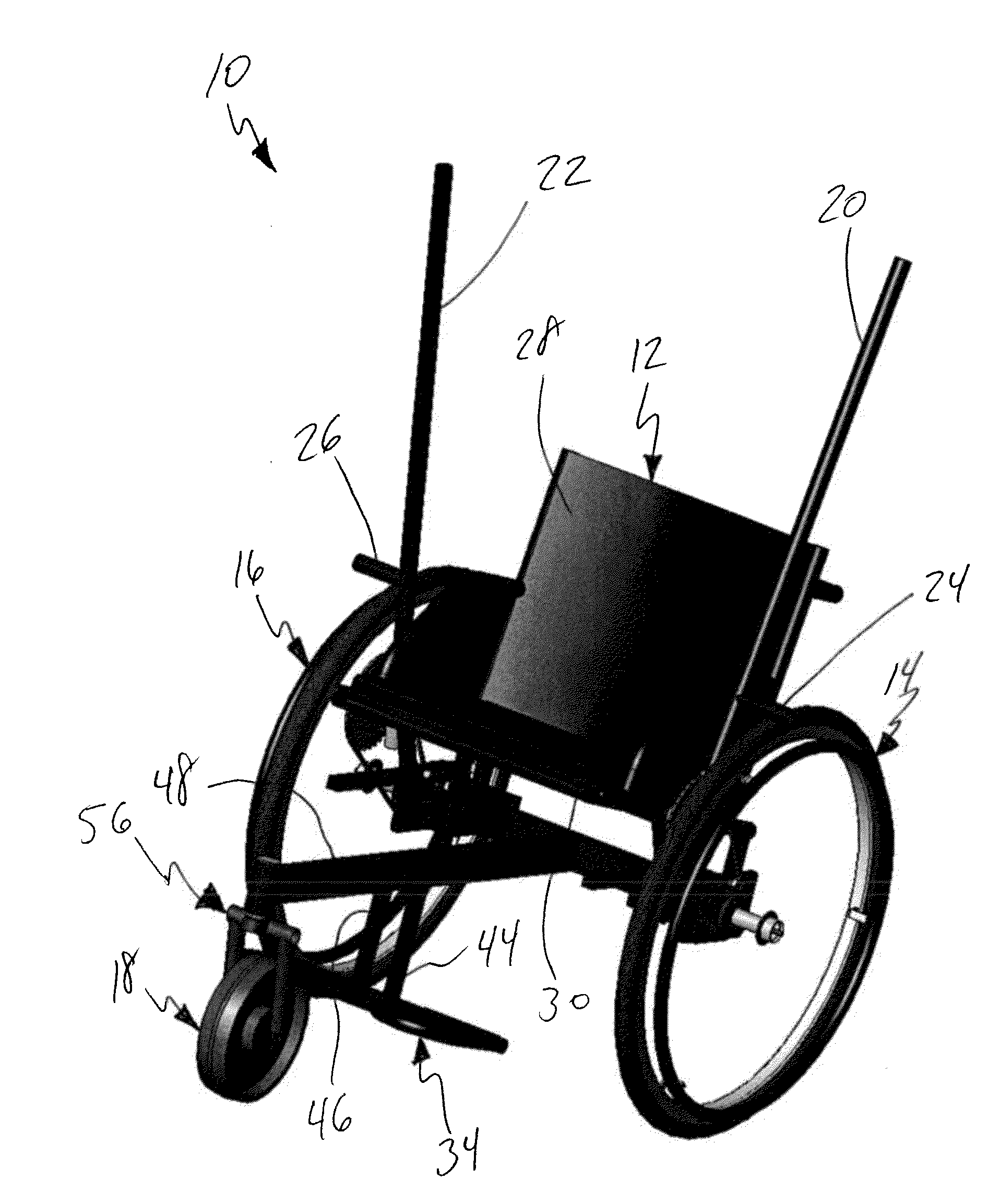 Wheelchair with lever drivetrain