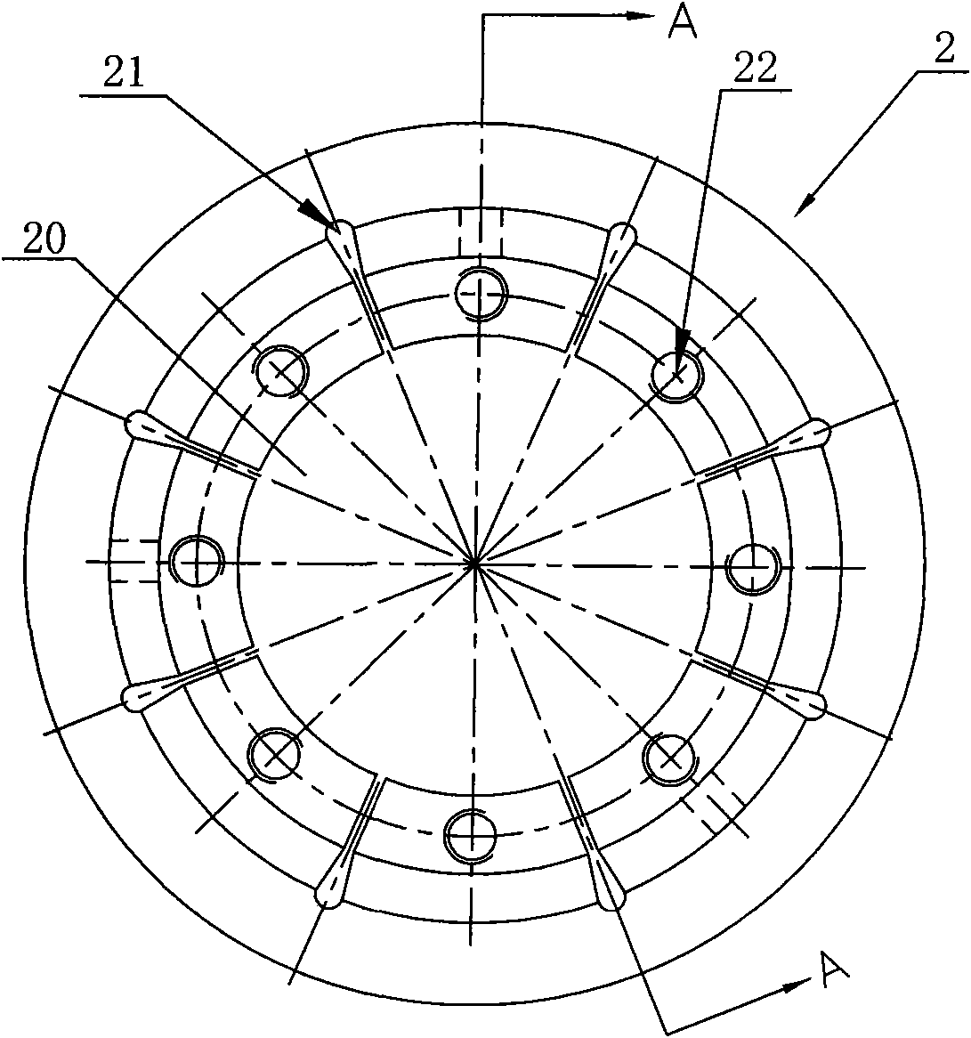 Forming device of diamond tooth-dividing sintered saw bits