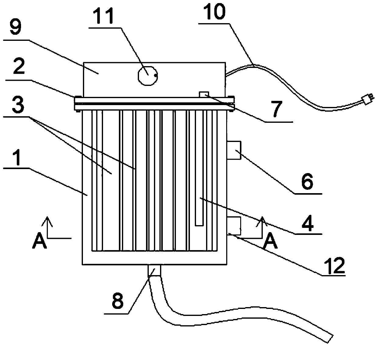 Plate type electrode heating device