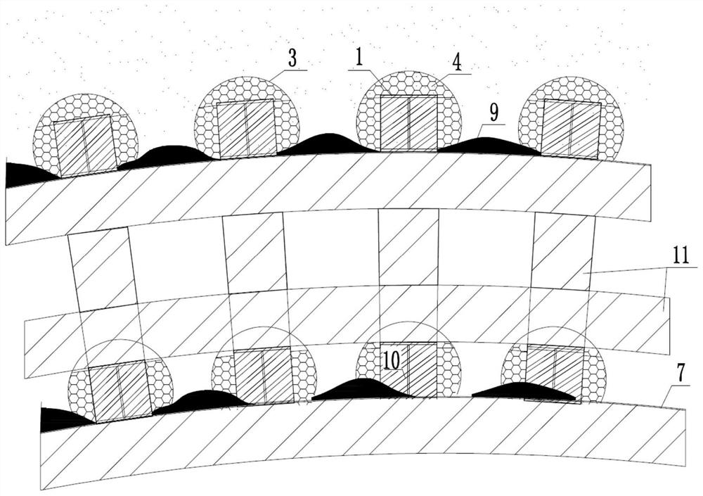 Design and construction method of a flexible compound ladder-shaped deep circular shaft assembled recyclable support structure