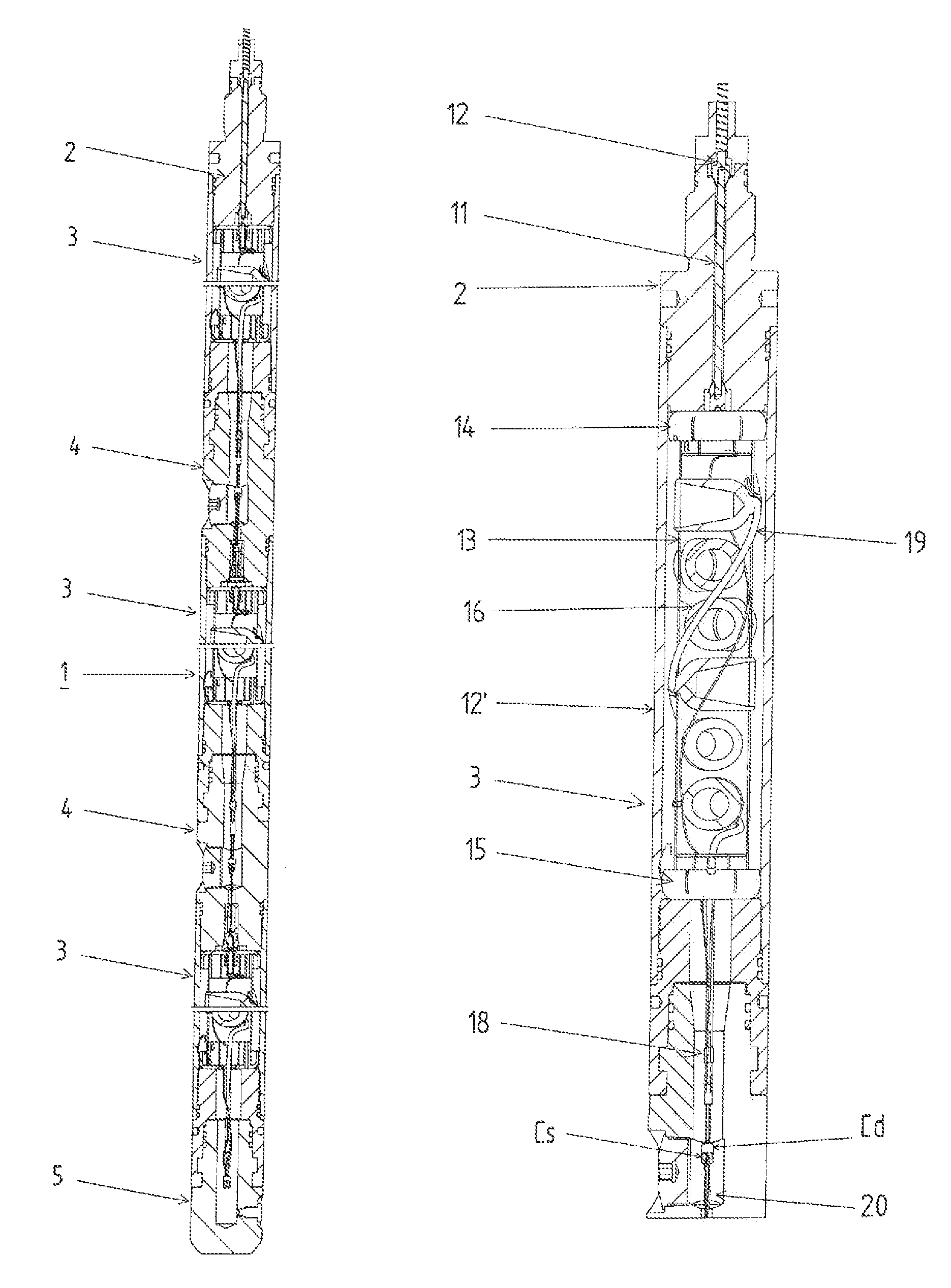 Electromechanical assembly for connecting a series of guns used in the perforation of wells