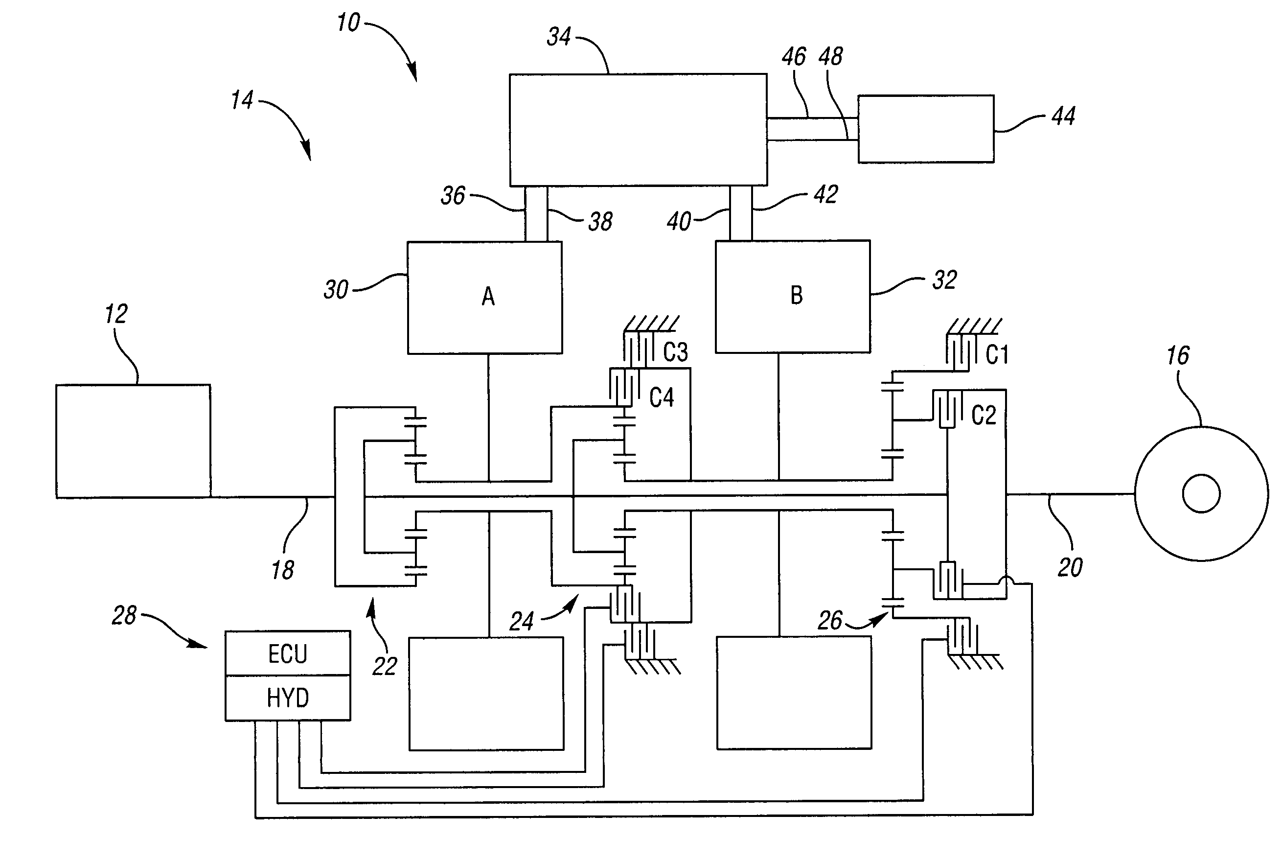 Multiplexed pressure switch system for an electrically variable hybrid transmission