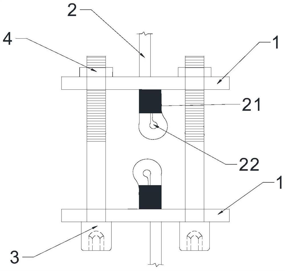 Tension-controllable rope connecting device and design method