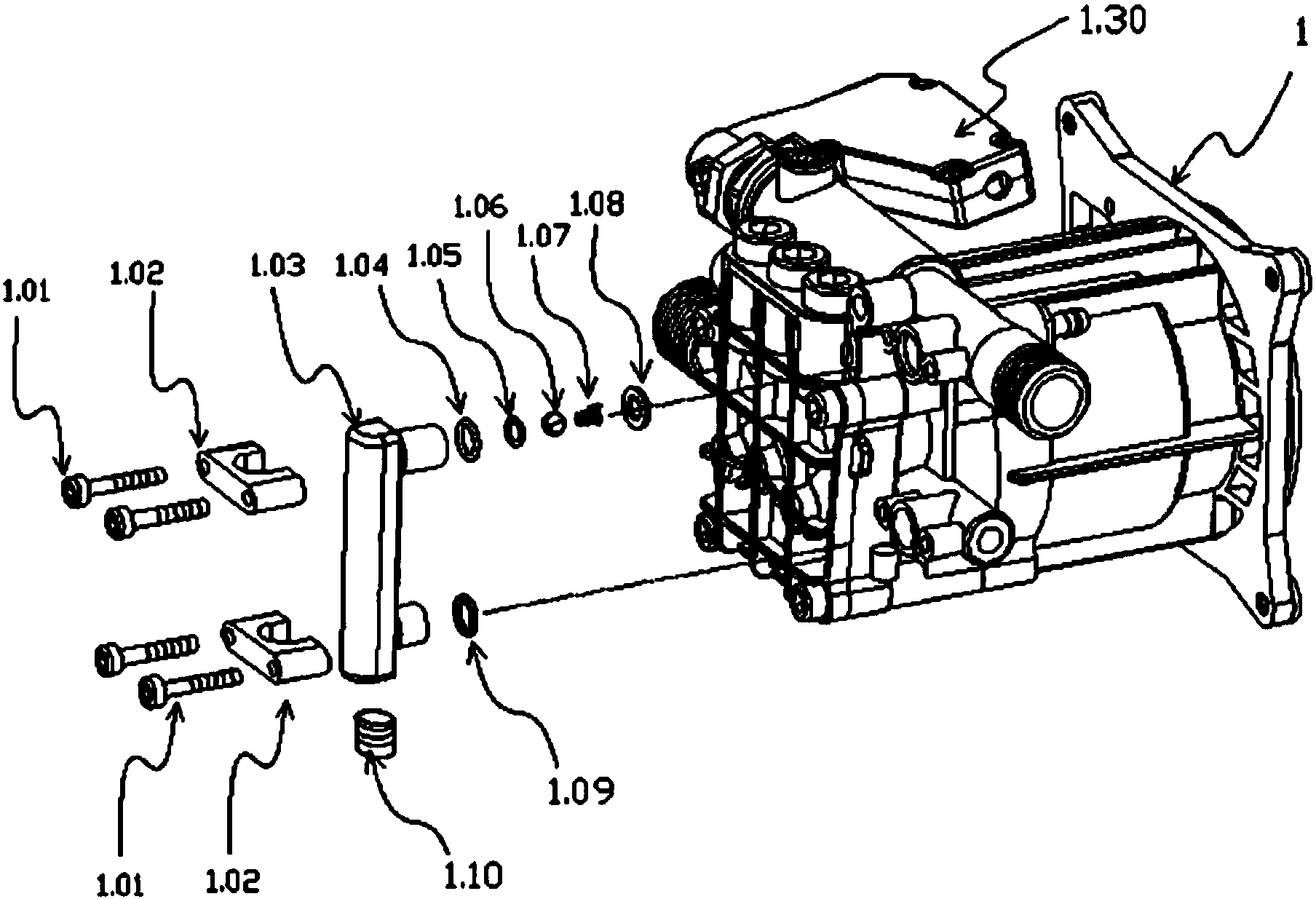 Energy-saving type high-flow high-pressure water pump and method for high-pressure washer