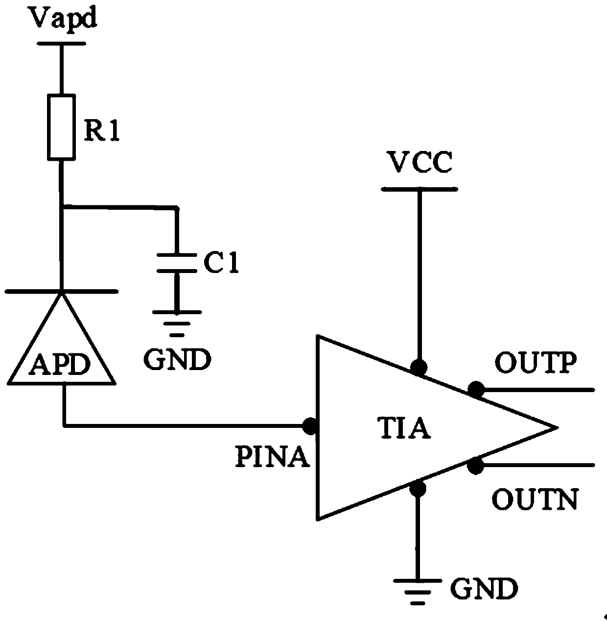 Transimpedance amplifier chip and light receiving module