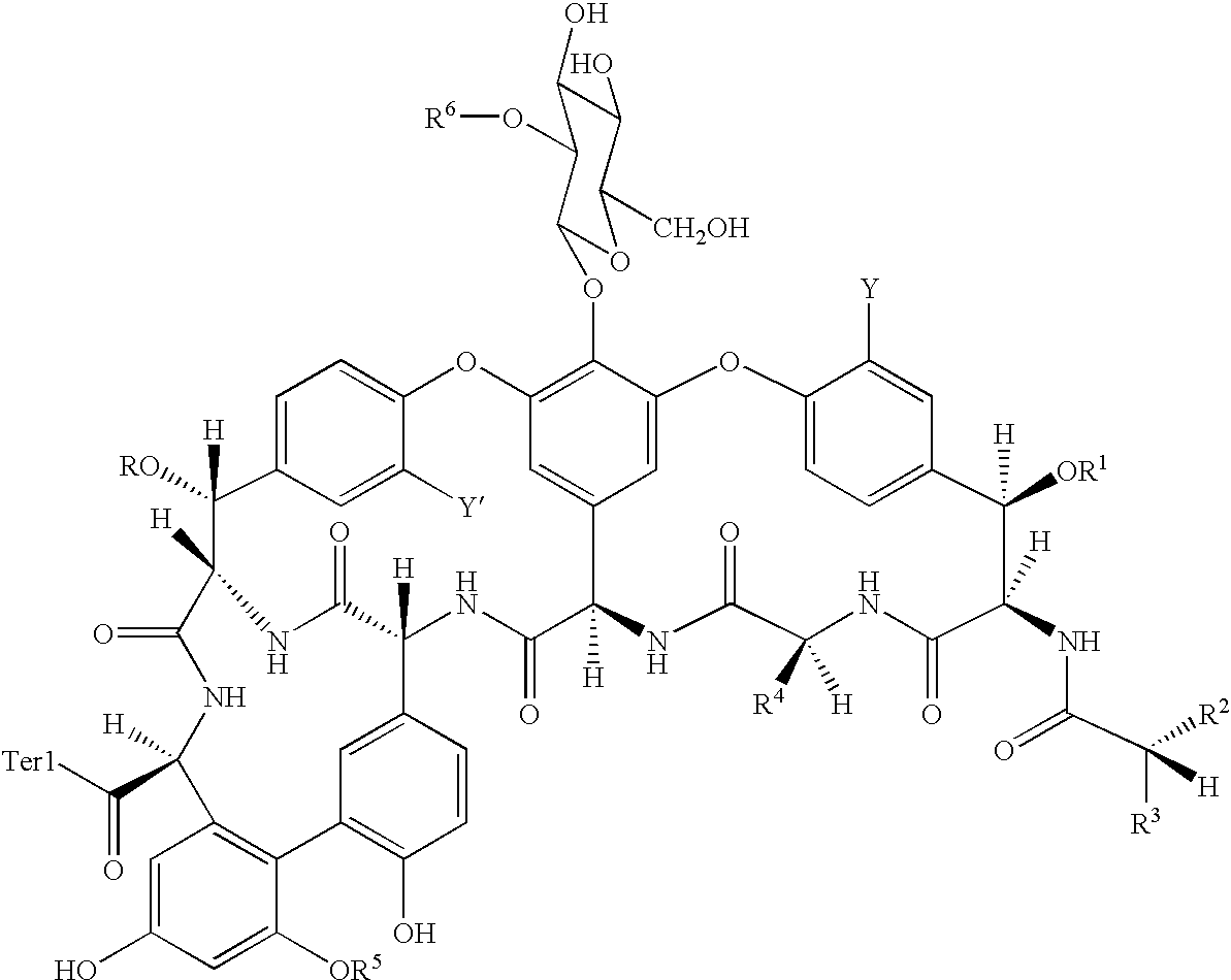 Antibacterial agents comprising conjugates of glycopeptides and peptidic membrane associating elements