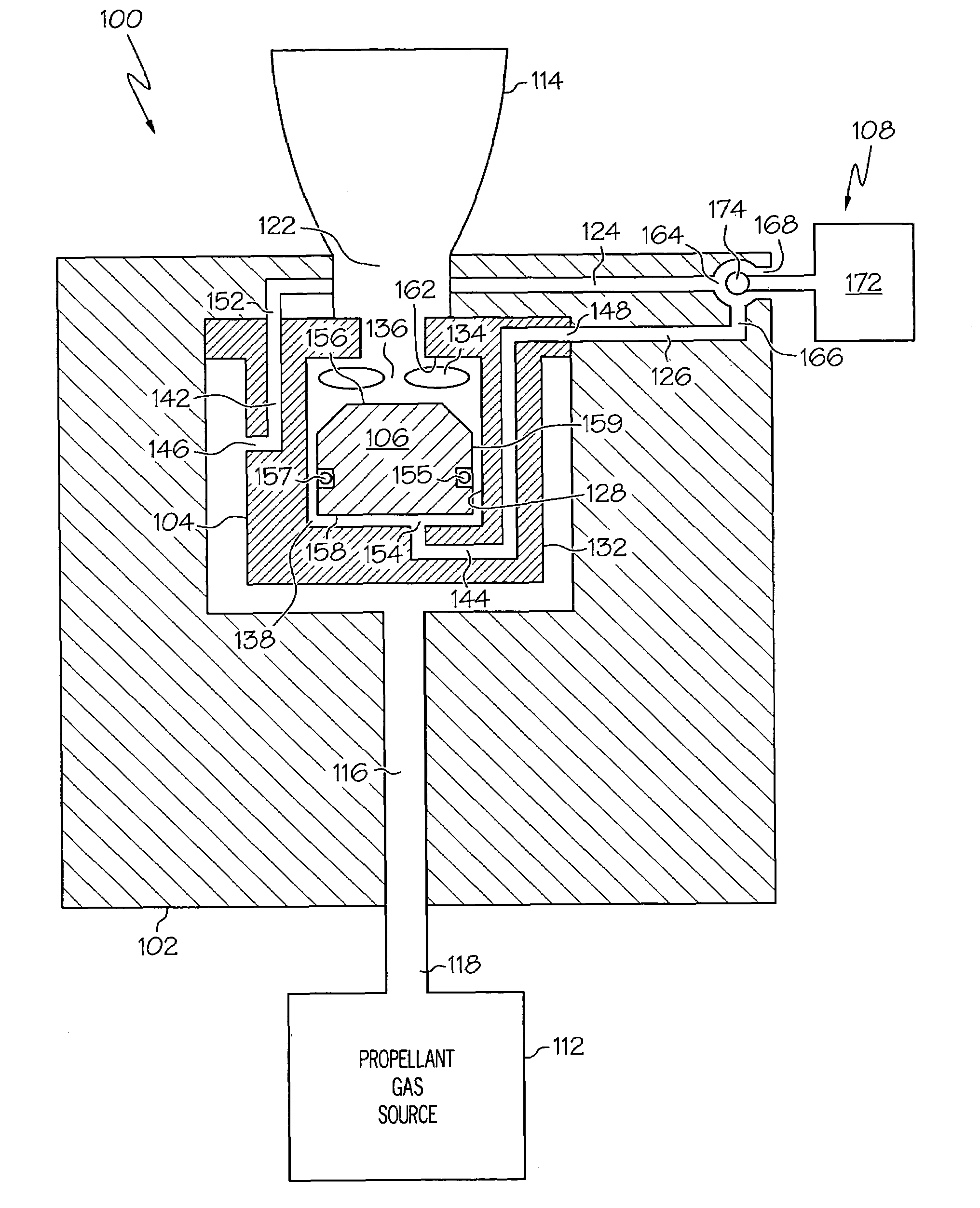 Embedded high temperature valve