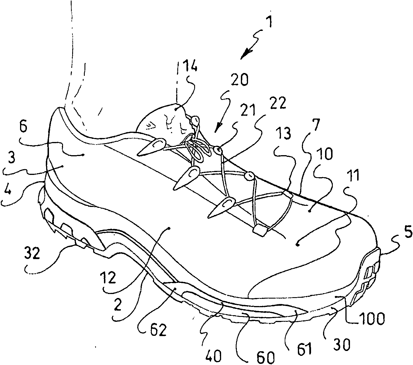 Shoe with improved bottom assembly
