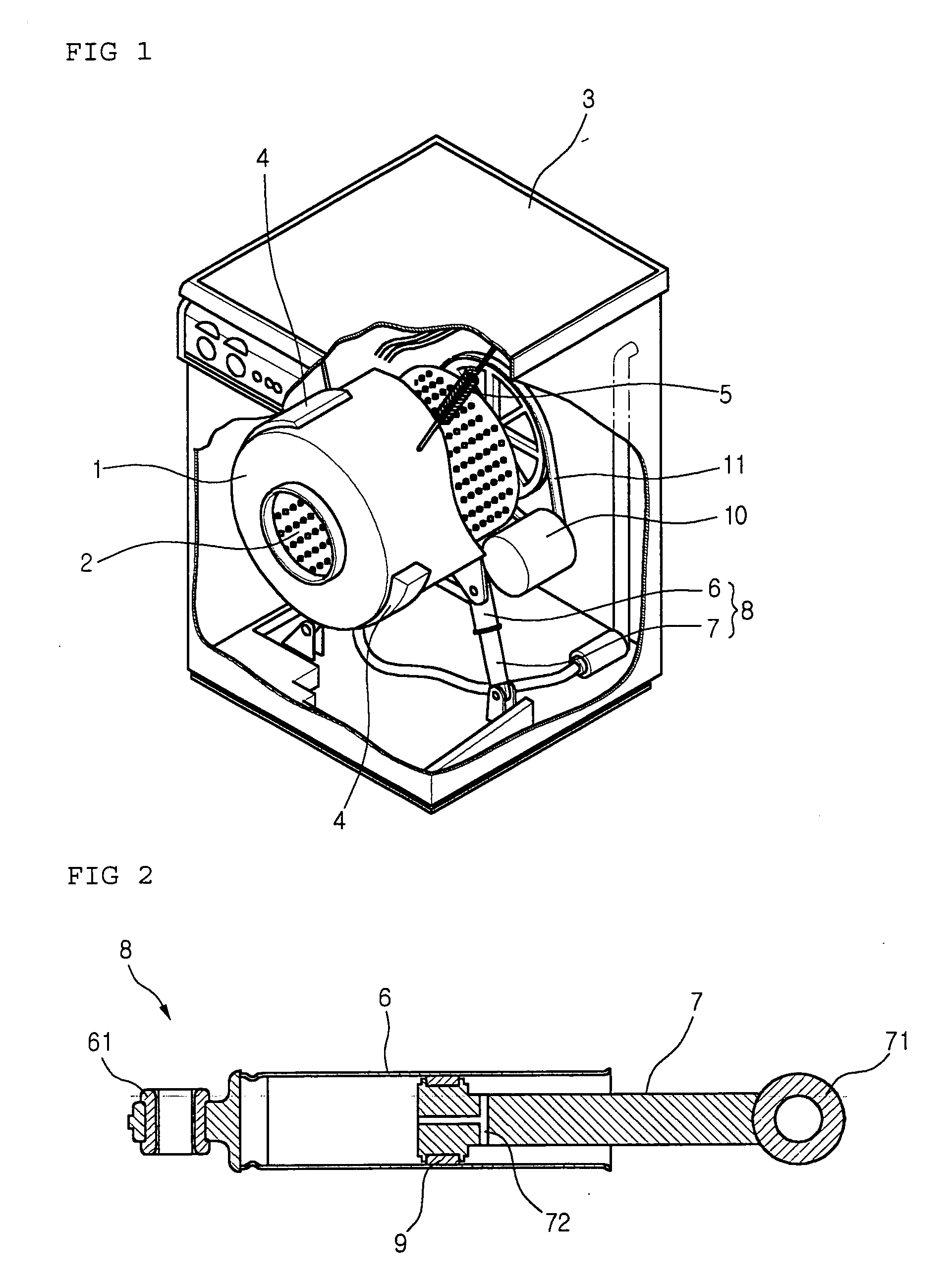 Damper in a washing machine and fabricating method of the same