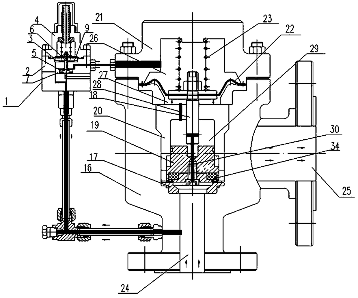 Low-pressure pilot-operated type safety valve