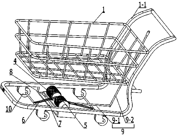 A self-charging supermarket shopping cart