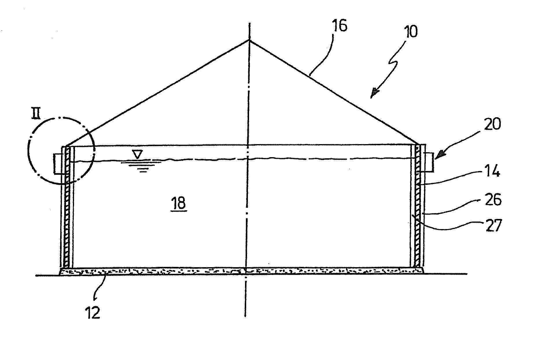 Container wall for a container covered by a foil and outer formwork for producing the container wall