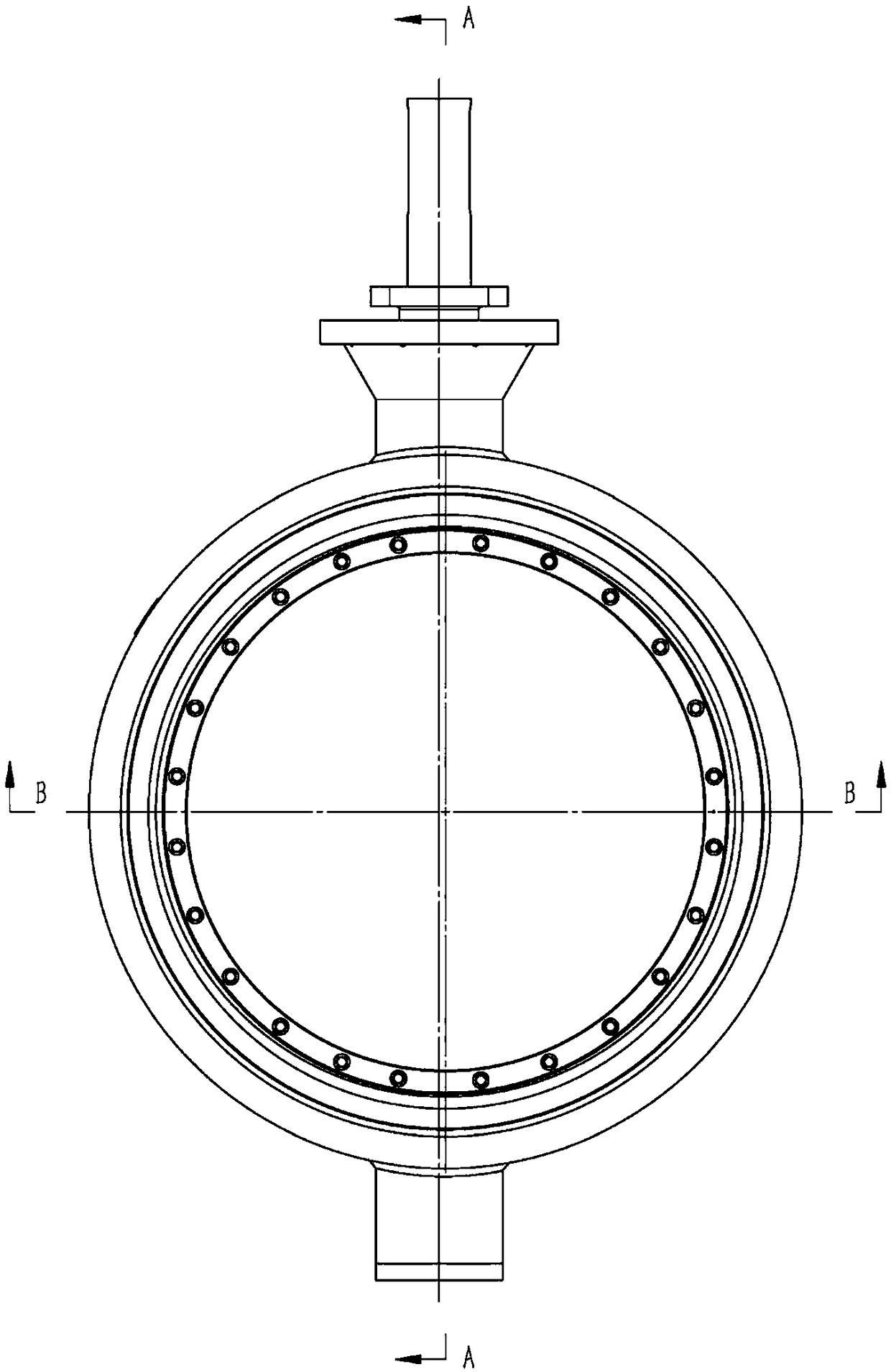 Three-eccentric center butterfly valve and manufacturing method thereof