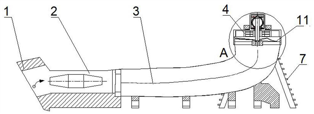 Power generation device capable of increasing static pressure of fan to recover mine return air flow energy