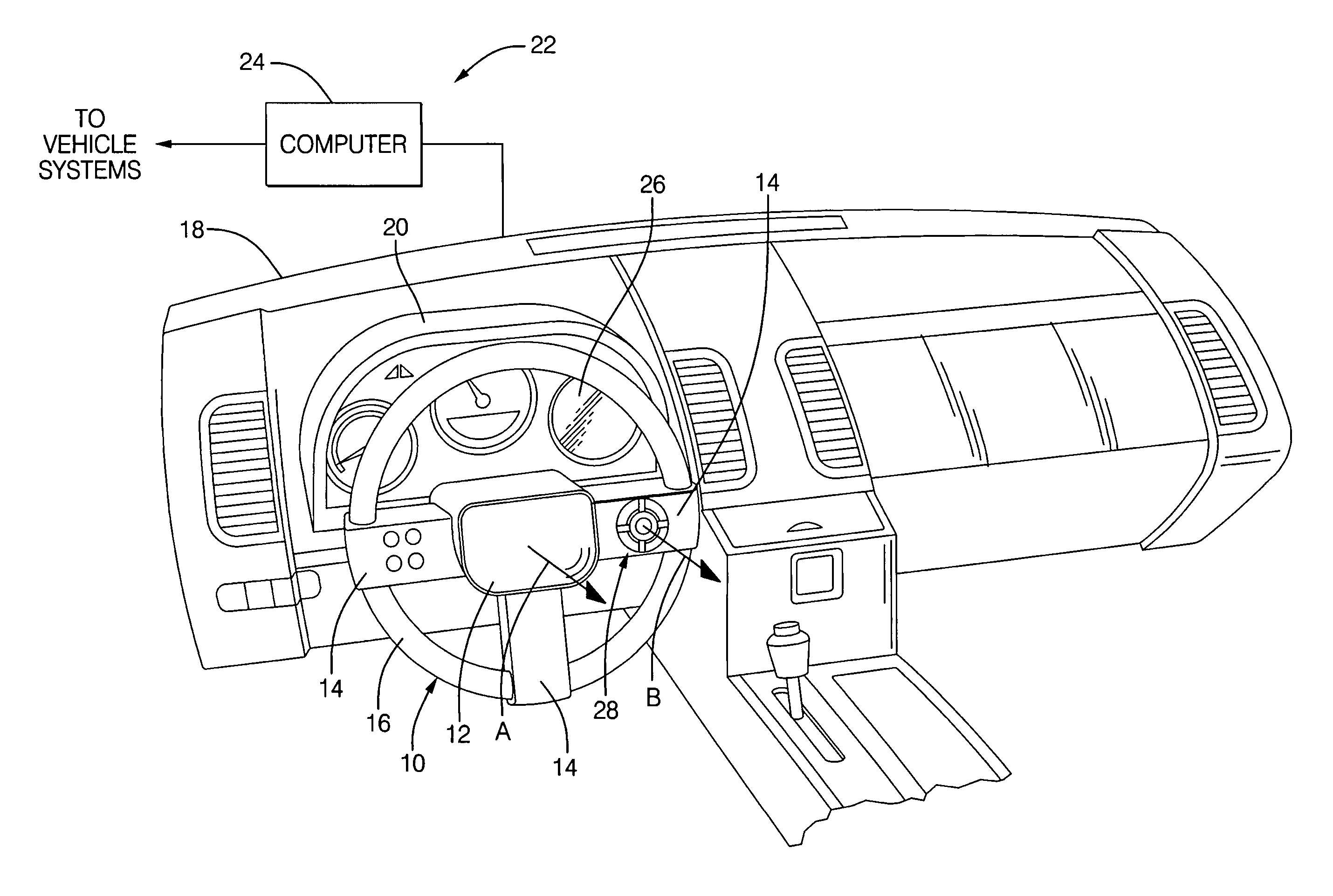 Vehicle information system with steering wheel controller