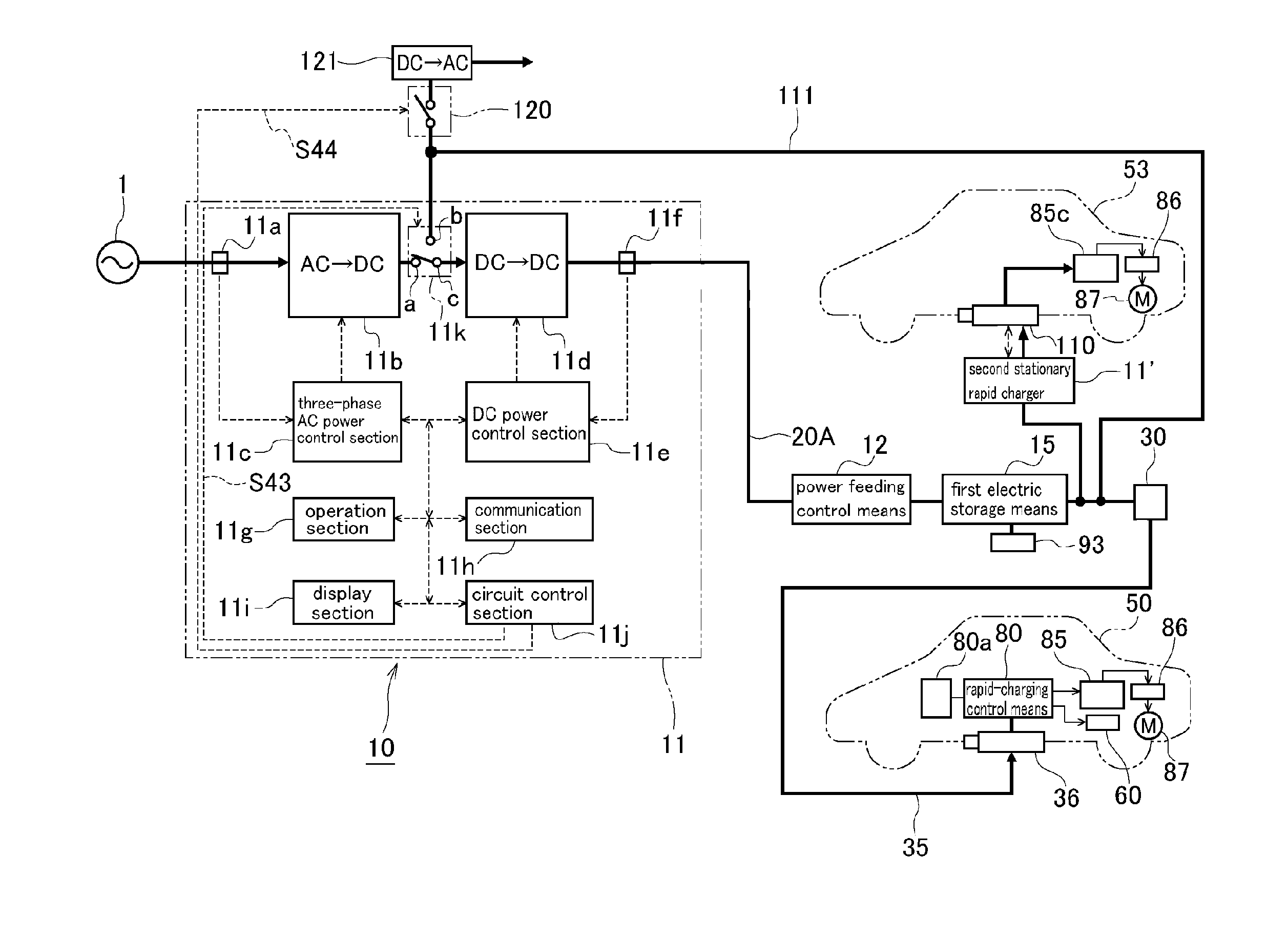 Rapid charging power supply system
