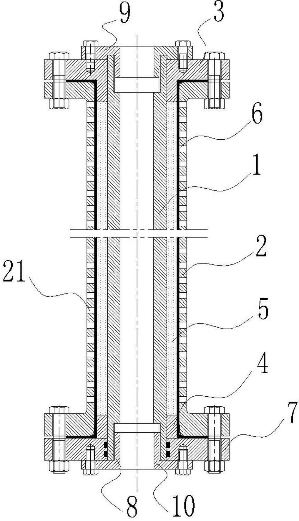 Polytetrafluoroethylene isostatic pressure molding device and pipeline lining method by aid of same