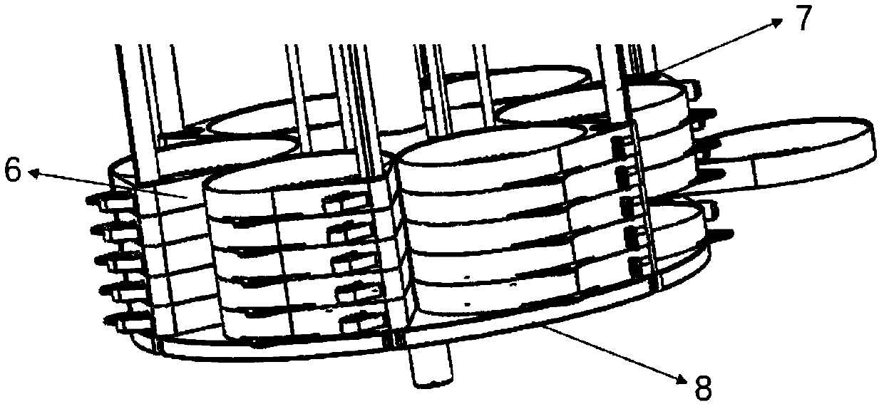 Novel six-disk-position disk cartridge storage device