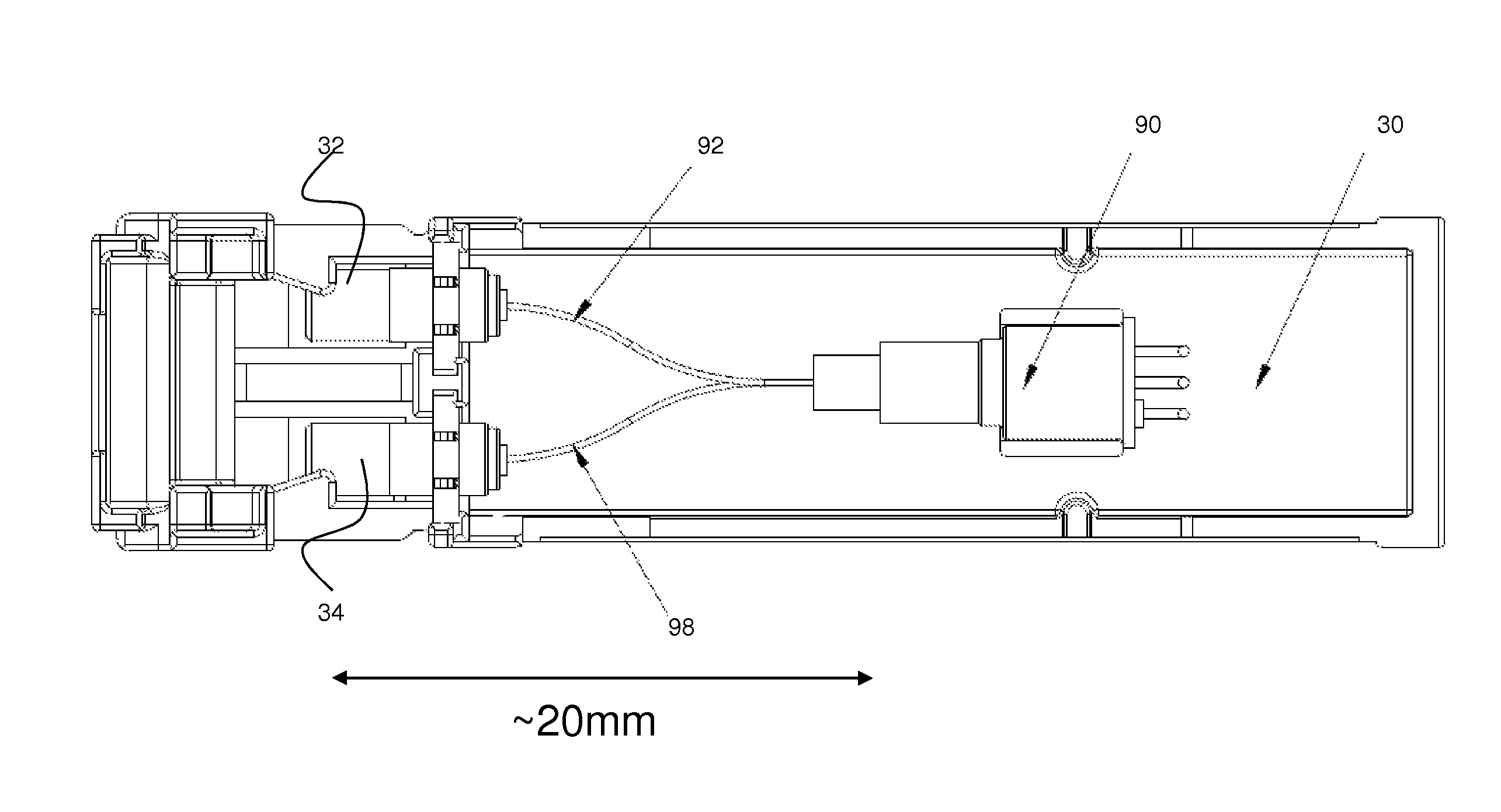 Small form factor variable optical attenuator with cladding mode suppressing fiber