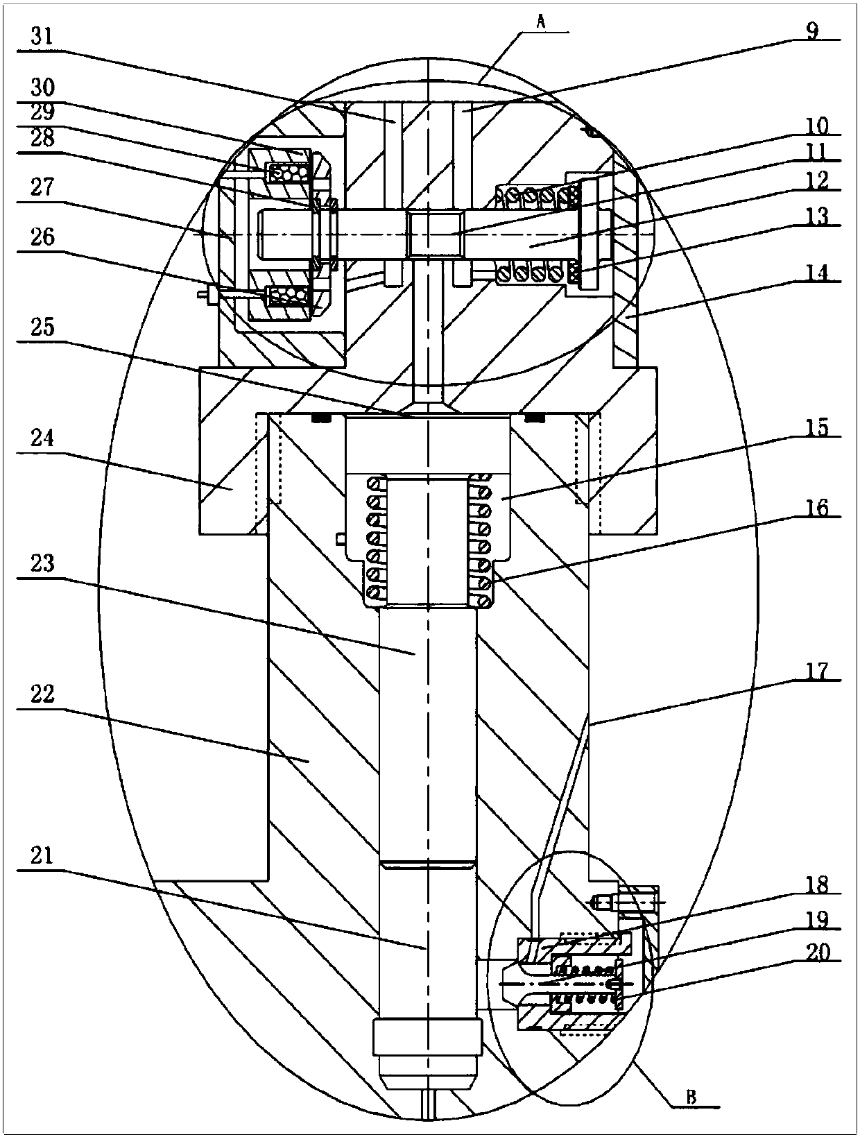 Combined supercharged double electromagnetic gas injection device