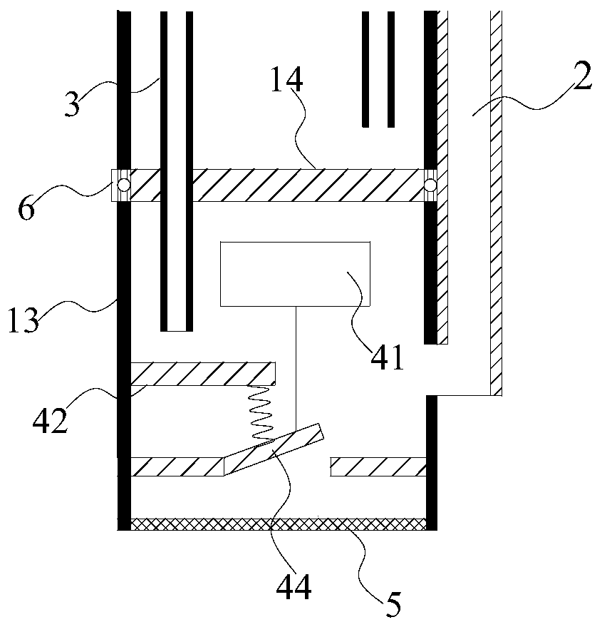 Multi-cavity sectional type descending gas extracting, drilling and water draining device and method