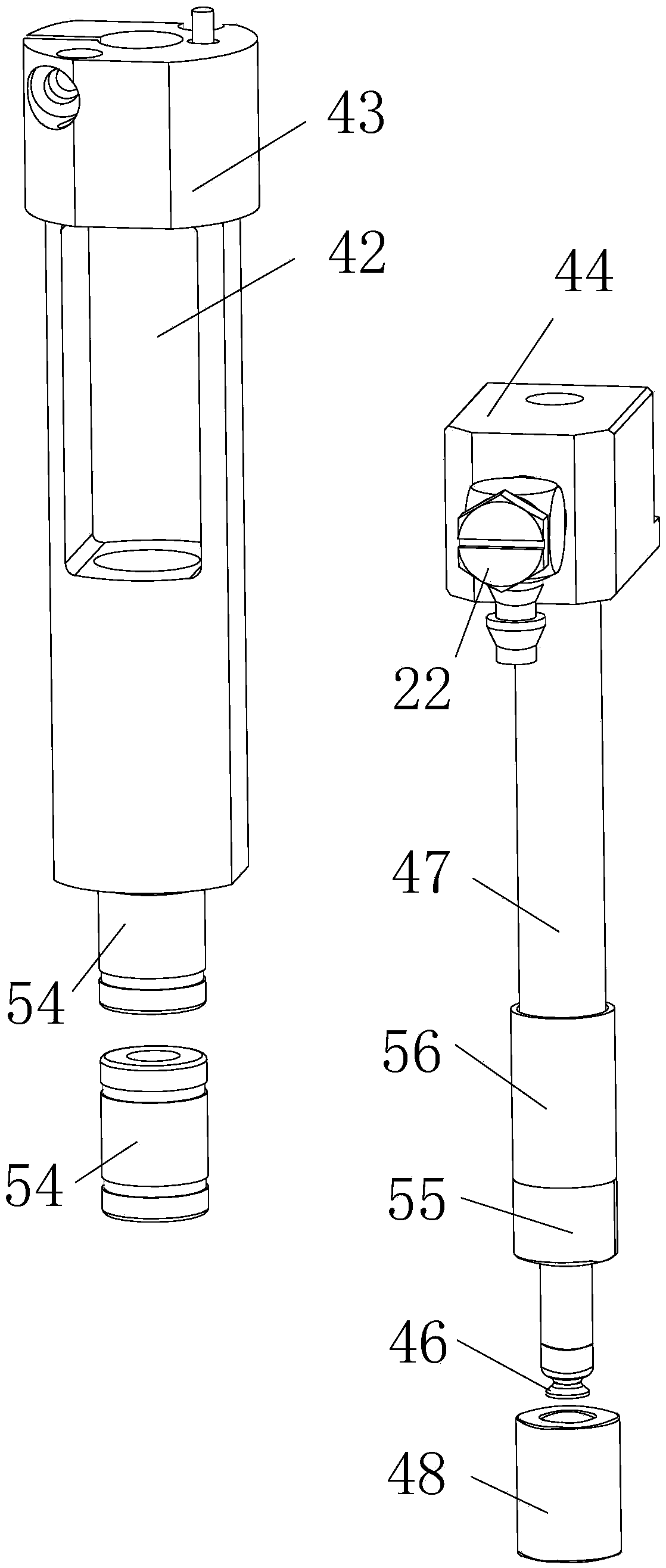 Visual directional suction mechanism for mobile phone camera part and suction method