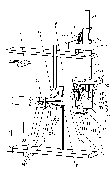 Mechanism and method for stringing and knotting of portable paper bag handle rope