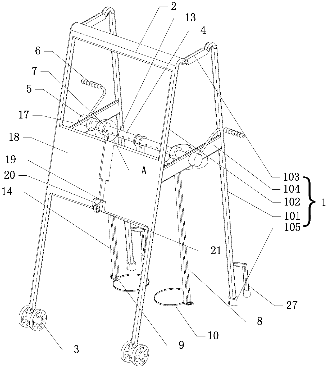 Special waling aid device used in pediatric department