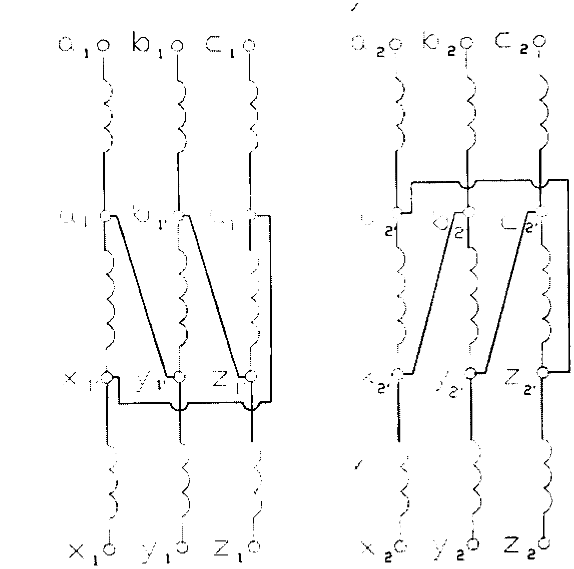 Three-phase 24 pulse wave double-extended-triangle output winding phase ...