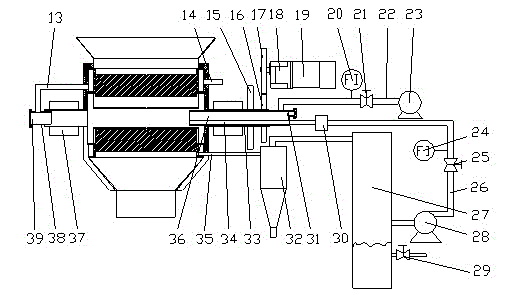 Internal combustion heating rotary vane biomass pyrolysis liquefaction device