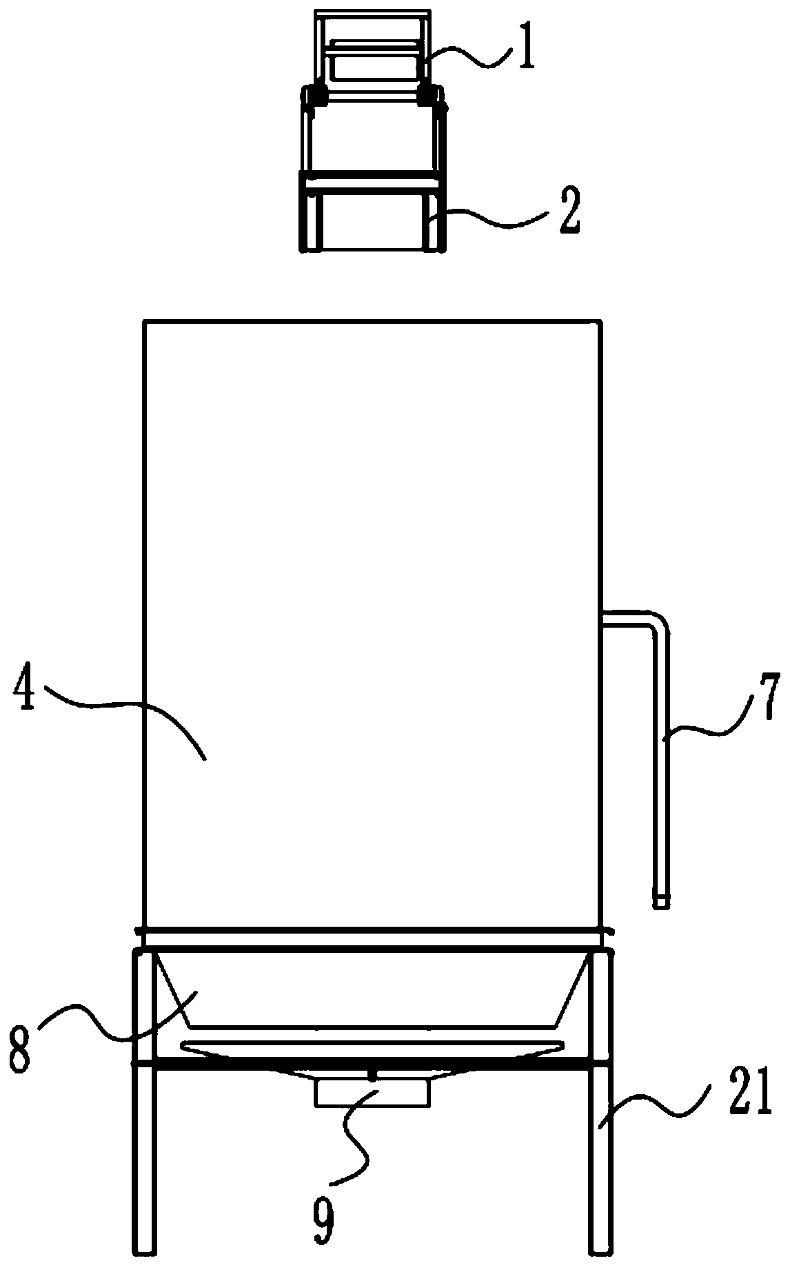 A high-efficiency grain wind impurity removal device