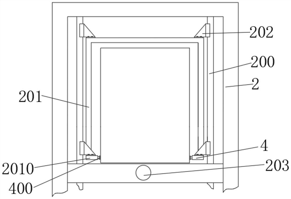 Lifting platform material pushing box device for improving production efficiency of power battery raw materials