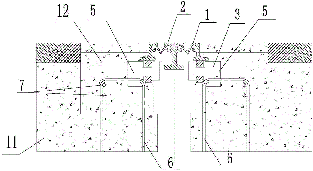 Bridge telescopic device anchoring structure