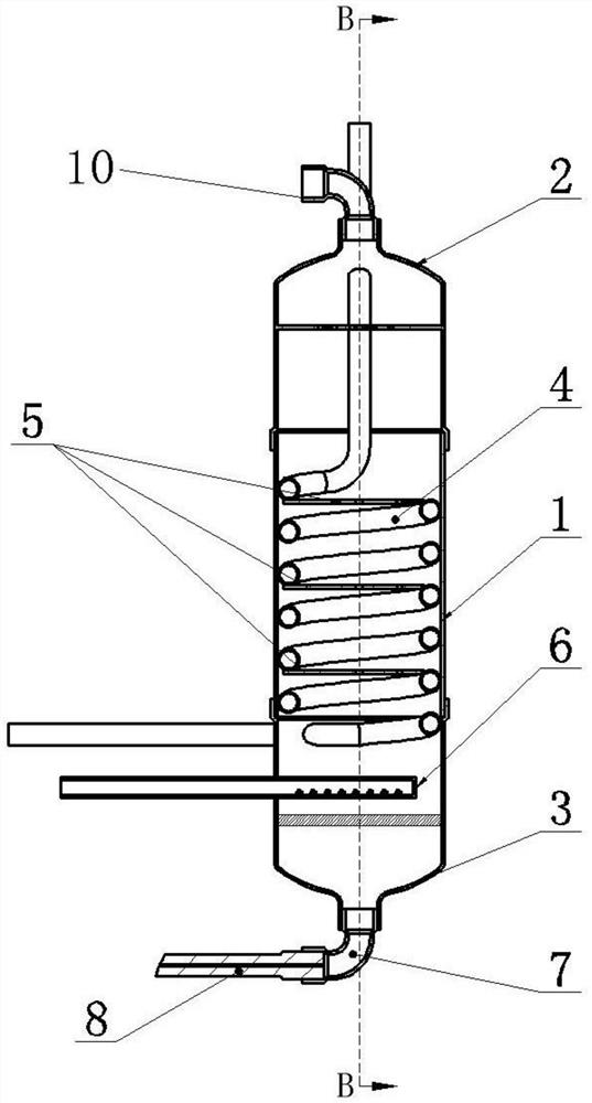 Gas-liquid separation and backheating device of low-temperature refrigeration system