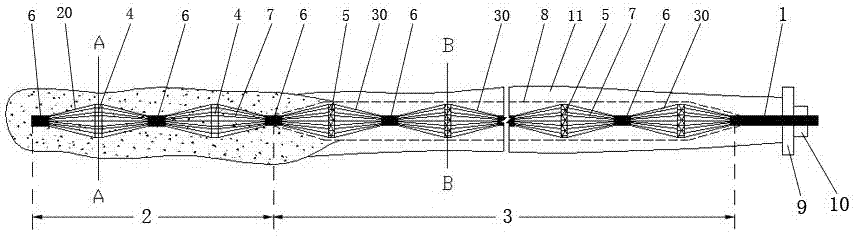 Steel wire bundle anchor rod and construction method thereof for reinforcing weak surrounding rock