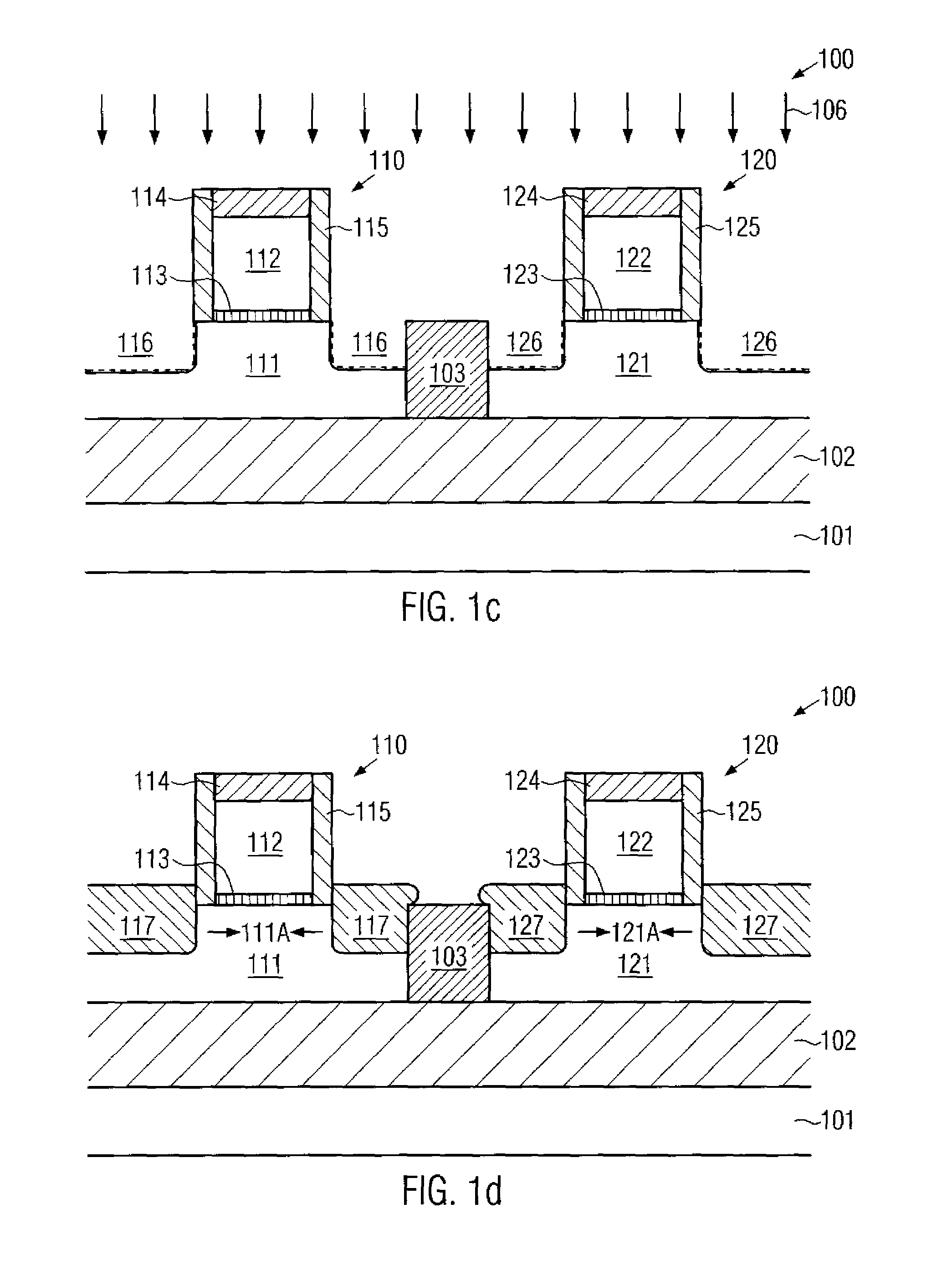 Technique for forming recessed strained drain/source regions in NMOS and PMOS transistors