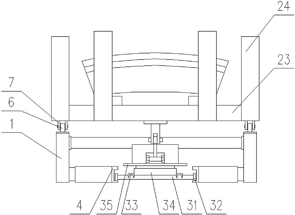 Segment capping module turnover device of subway tunnel