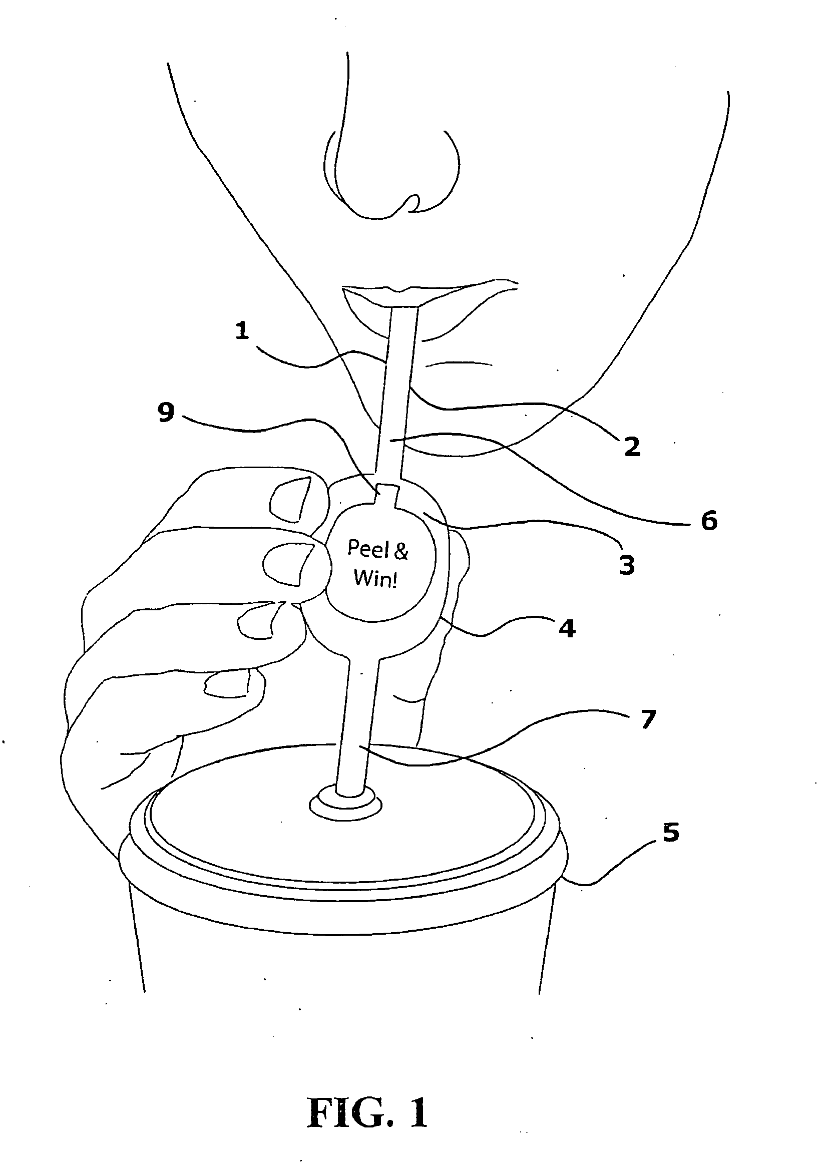 Novelty pump straw with combined display area and prize delivery system