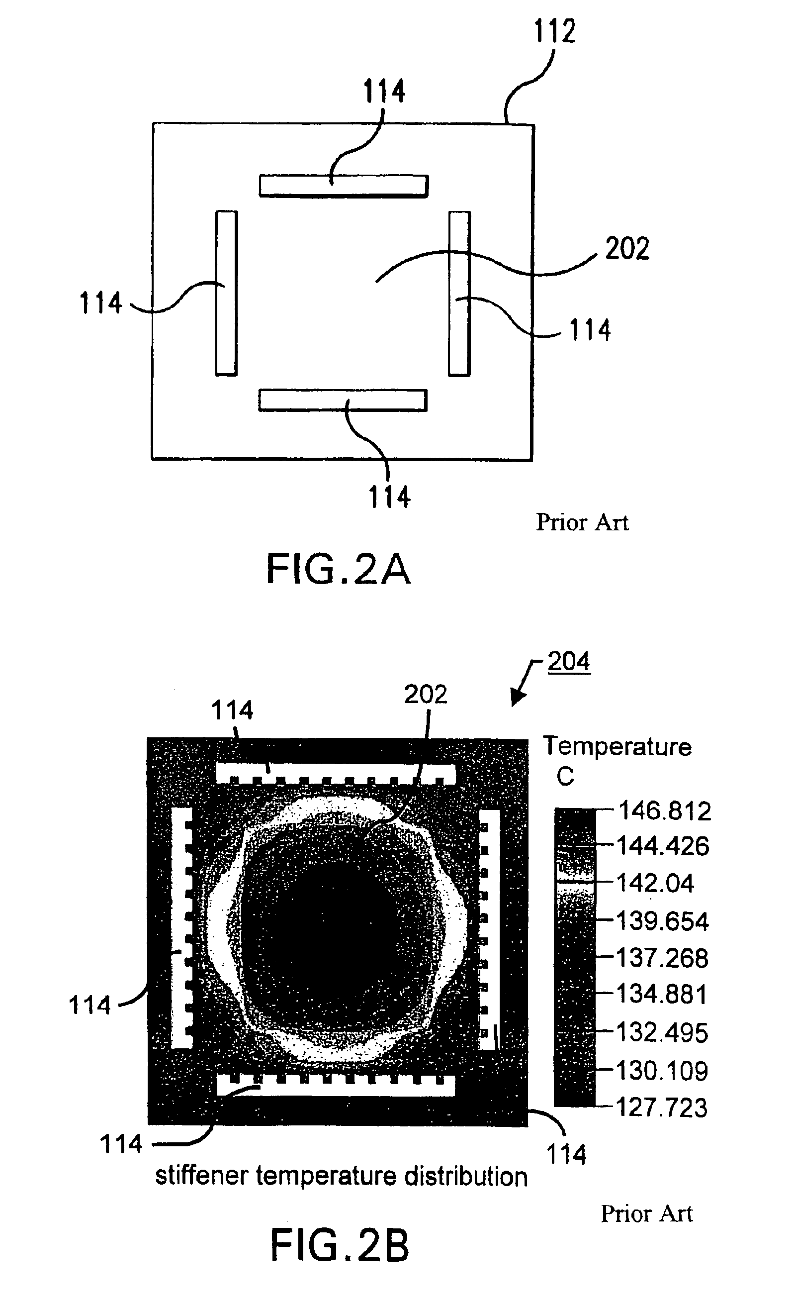 Die-up ball grid array package with patterned stiffener opening
